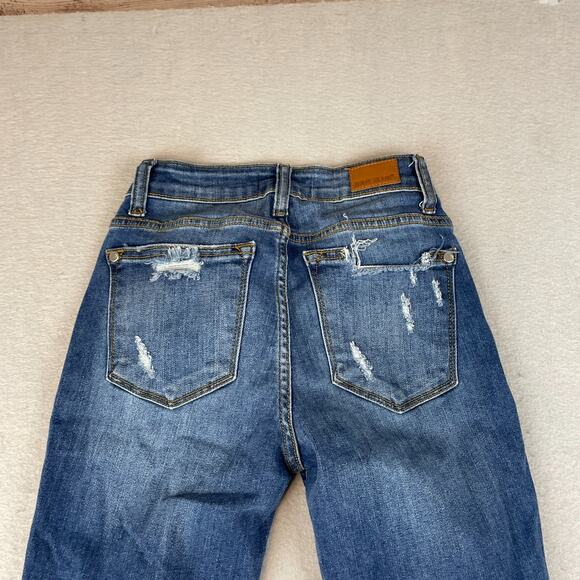Judy Blue Womens Sz 0/24 Cropped Jeans Frayed Hem Distressed #JB82115DK - Picture 13 of 16